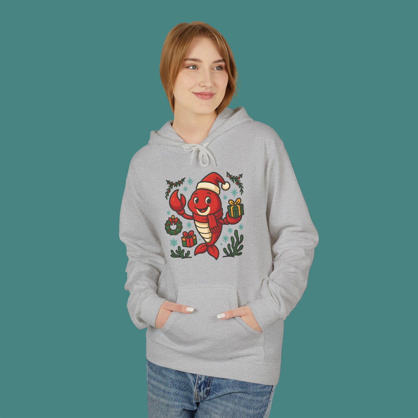 Christmas Lobster Fleece Unisex Hoodie