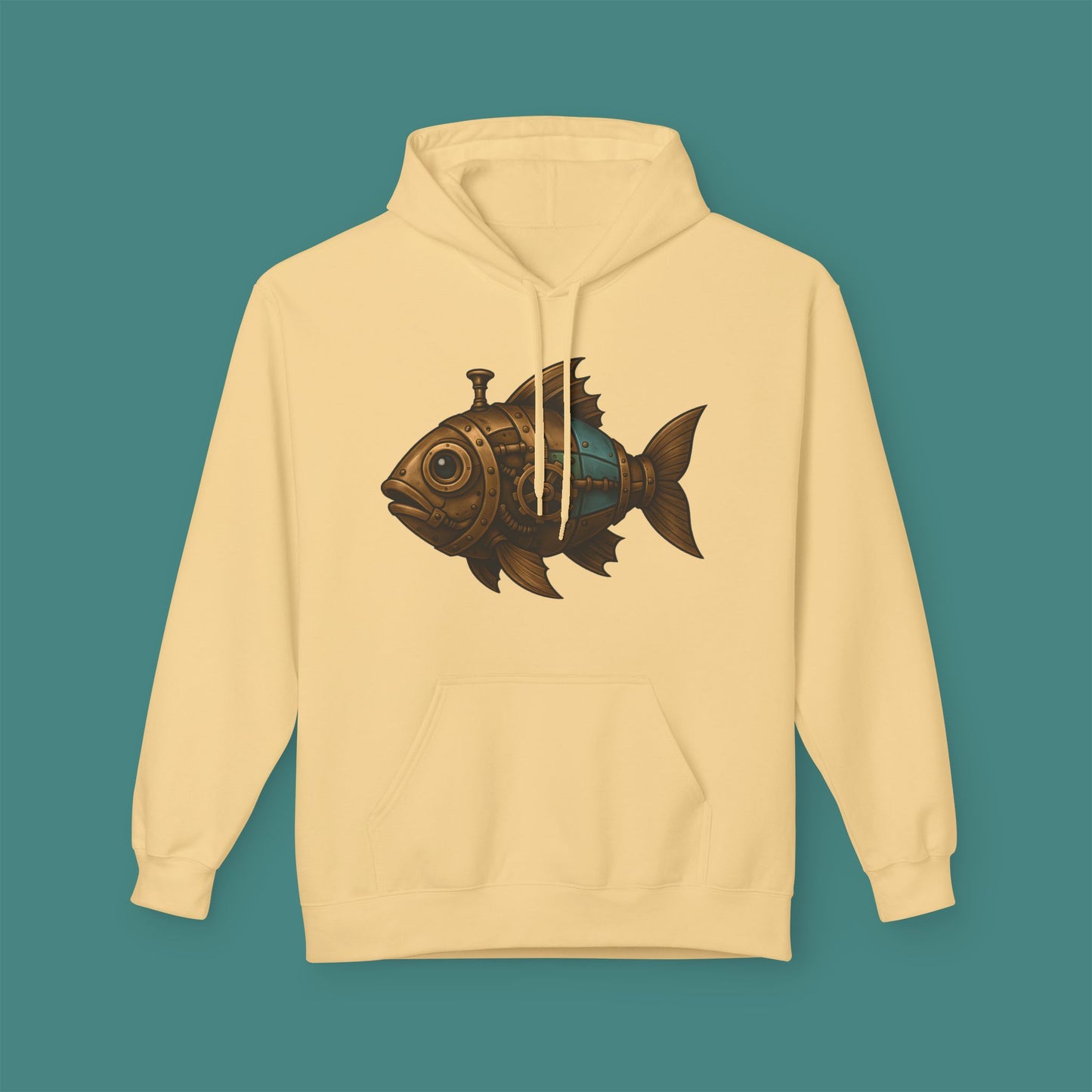 Steampunk Mechanical Fish Fleece Unisex Hoodie