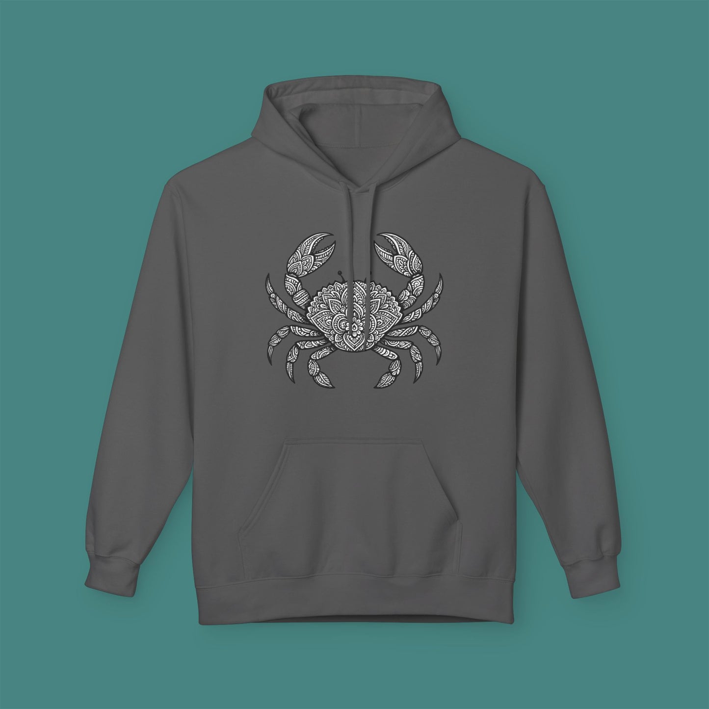 Intricate Mandala Crab Fleece Unisex Hoodie