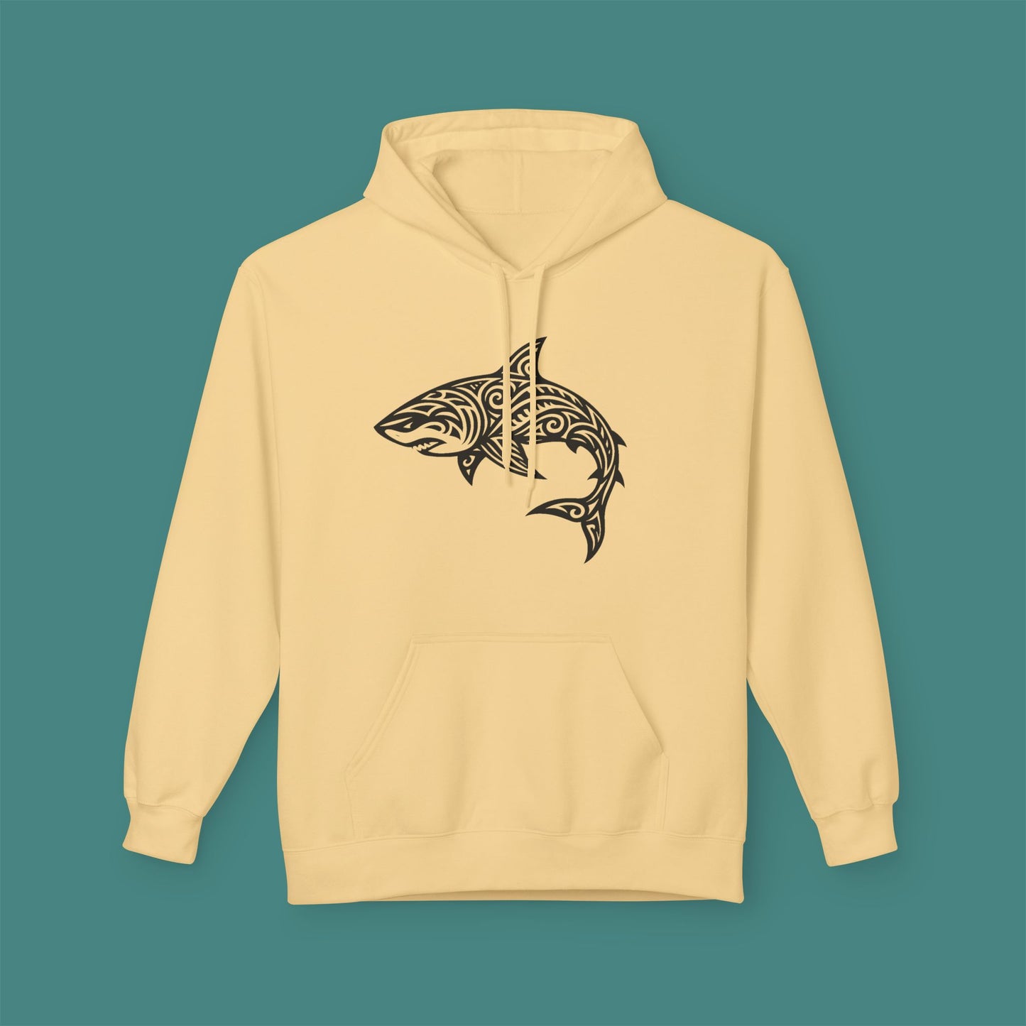 Tribal Tattoo Shark Fleece Unisex Hoodie