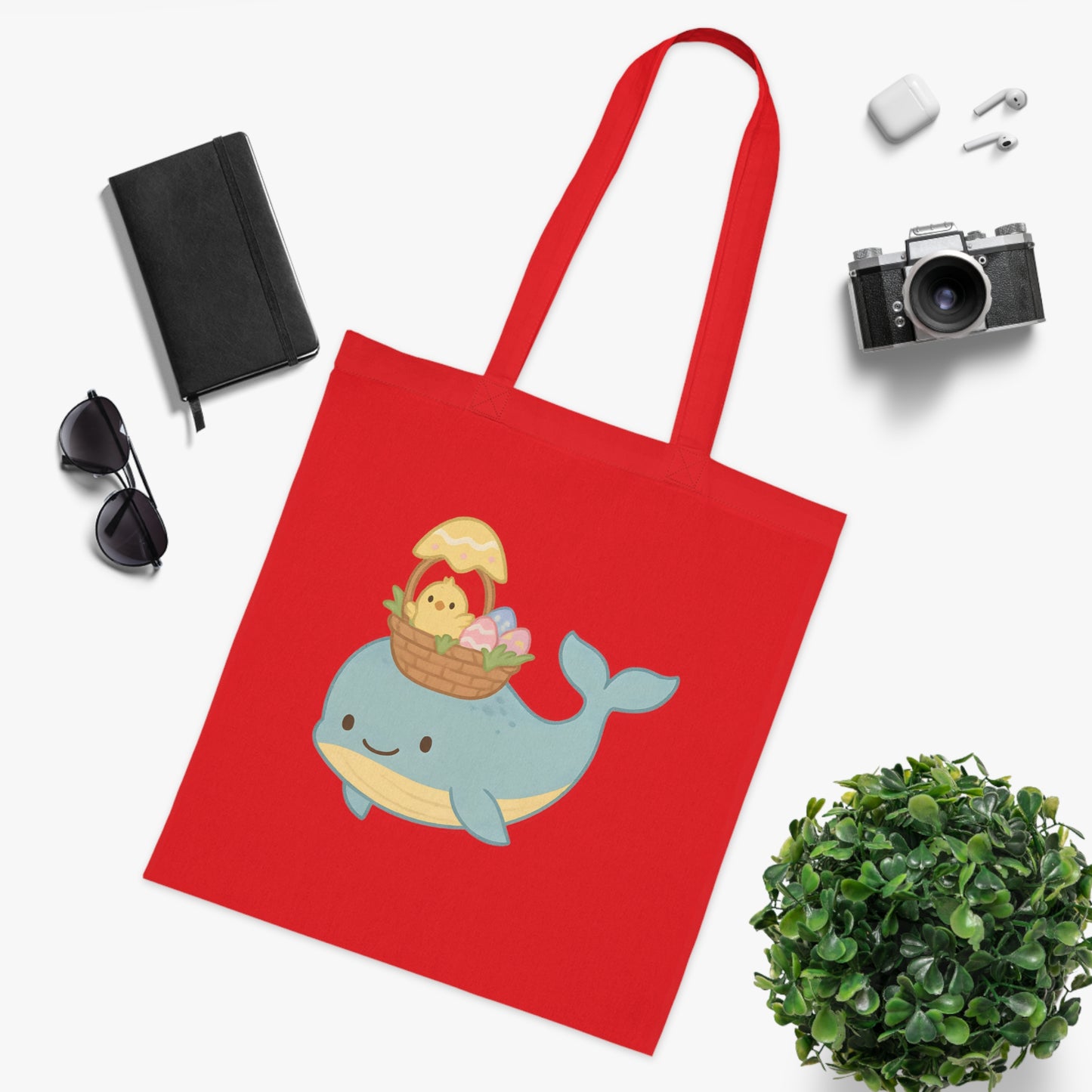 Easter Whale Tote Bag