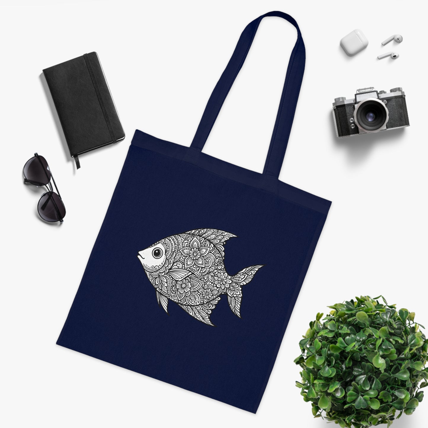 Intricate Mandala Fish Tote Bag