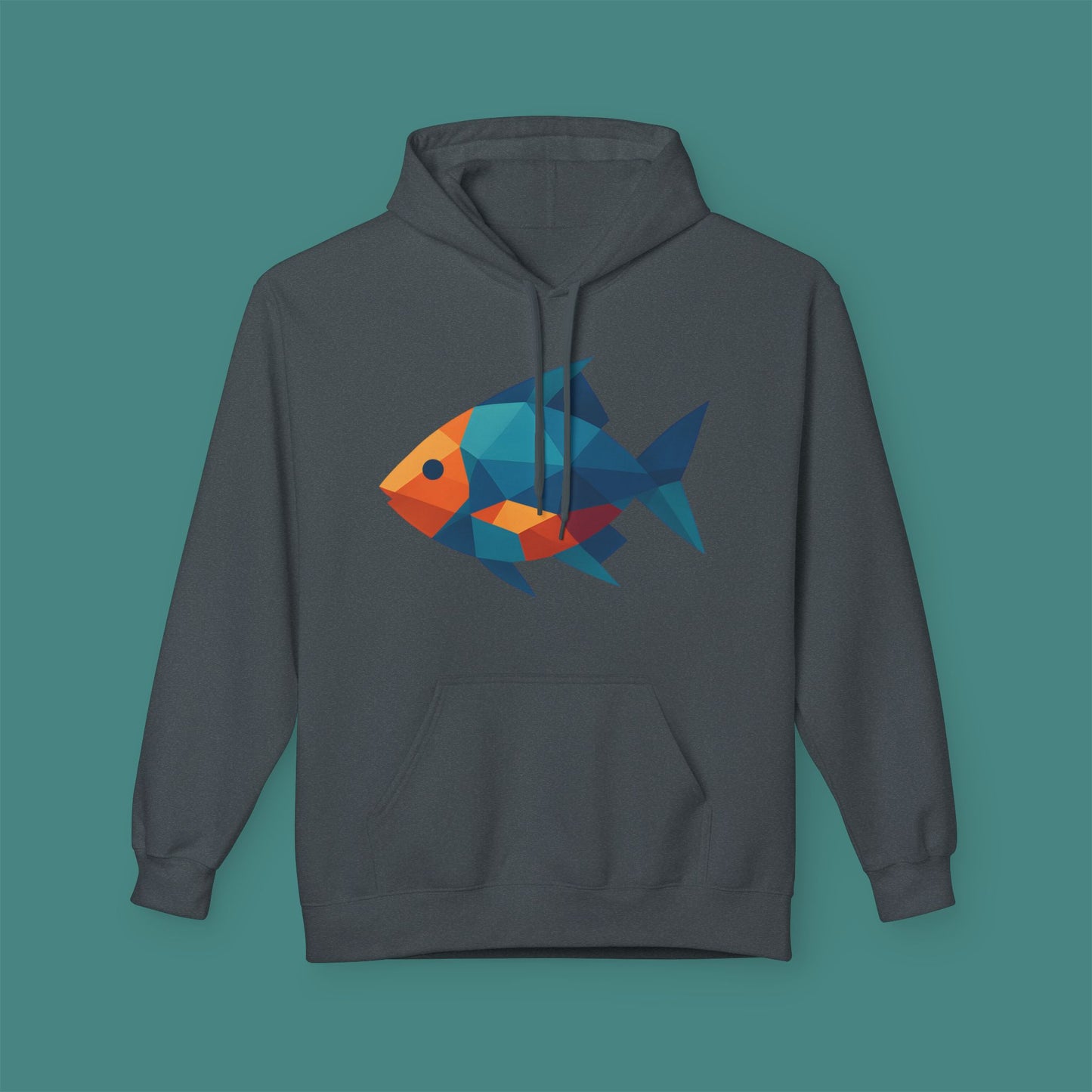 Geometric Polygon Fish Fleece Unisex Hoodie