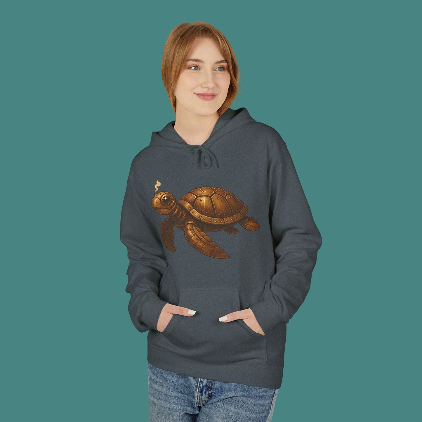 Steampunk Mechanical Turtle Fleece Unisex Hoodie