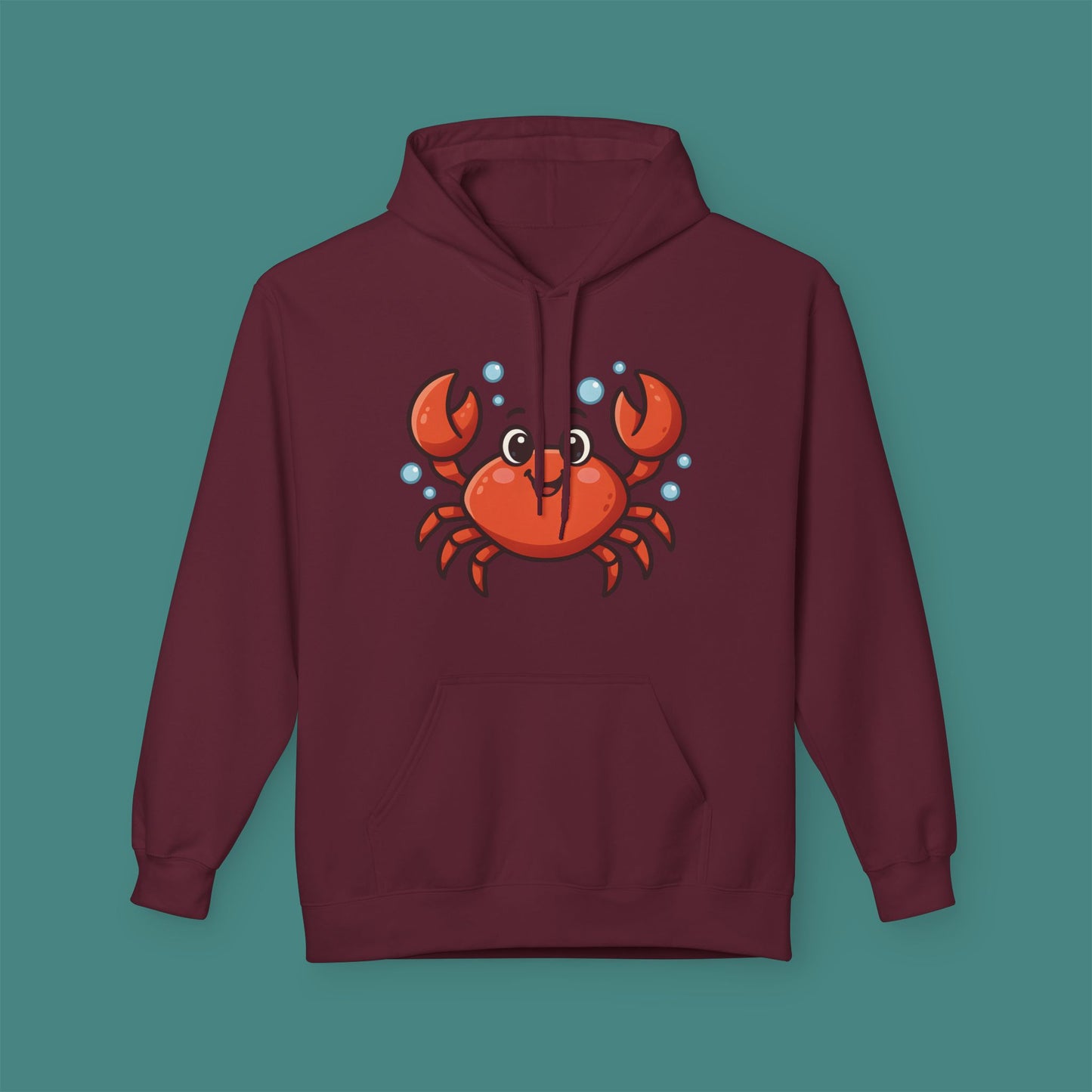 Cartoon Cute Crab Fleece Unisex Hoodie