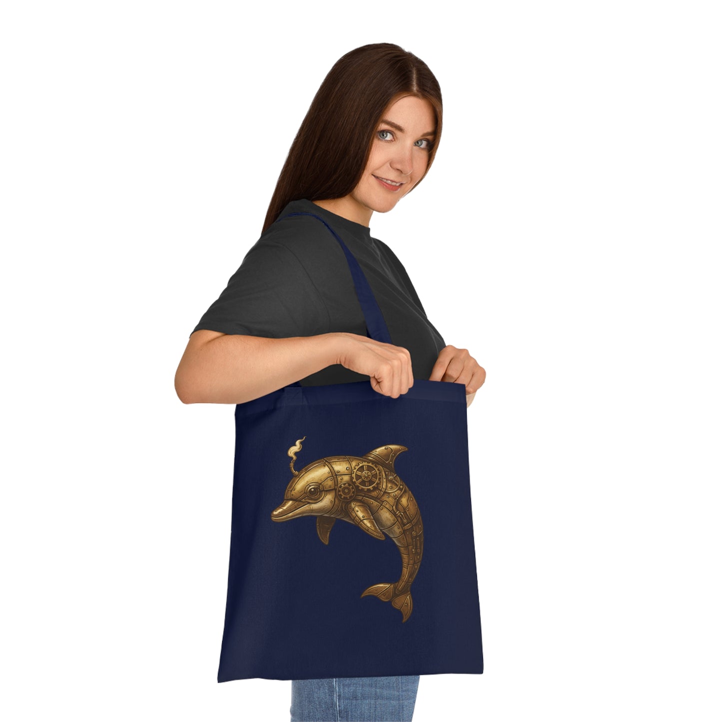 Steampunk Mechanical Dolphin Tote Bag