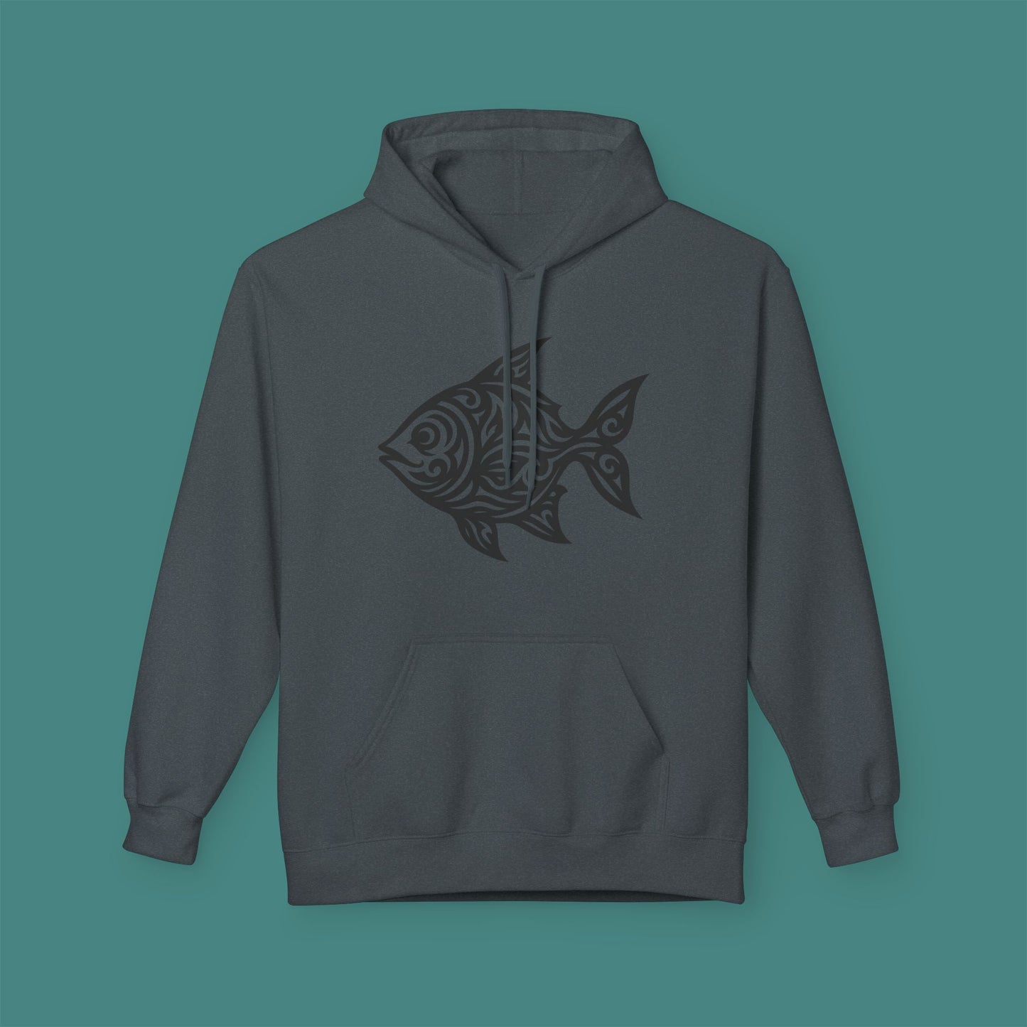 Tribal Tattoo Fish Fleece Unisex Hoodie