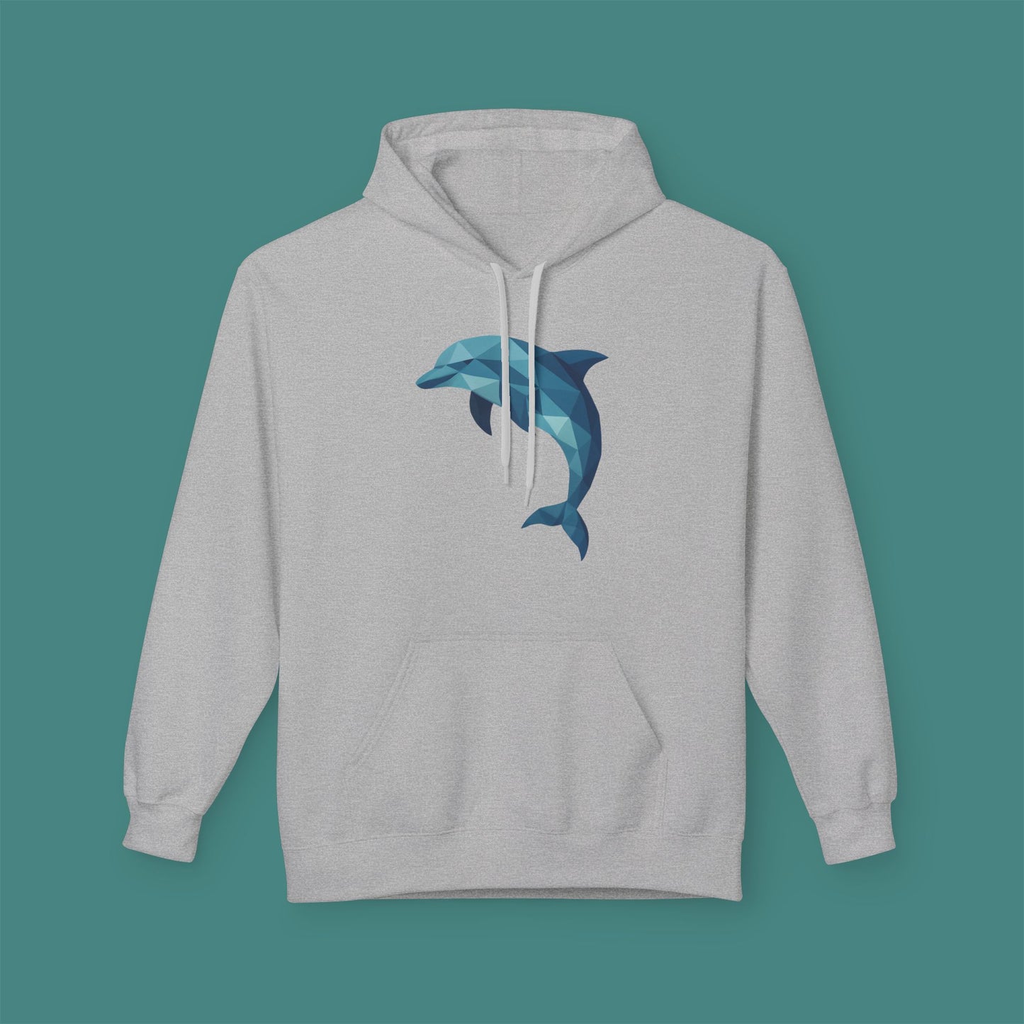 Geometric Polygon Dolphin Fleece Unisex Hoodie