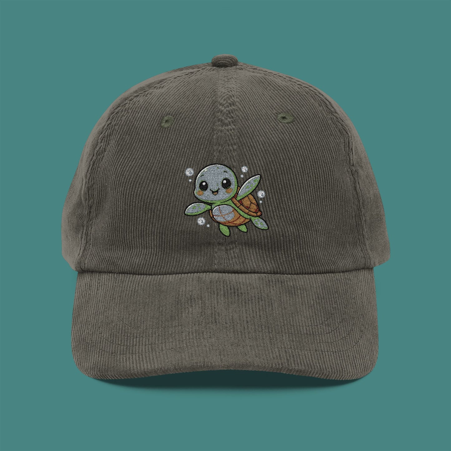 Cartoon Cute Turtle Corduroy Embroidered Cap