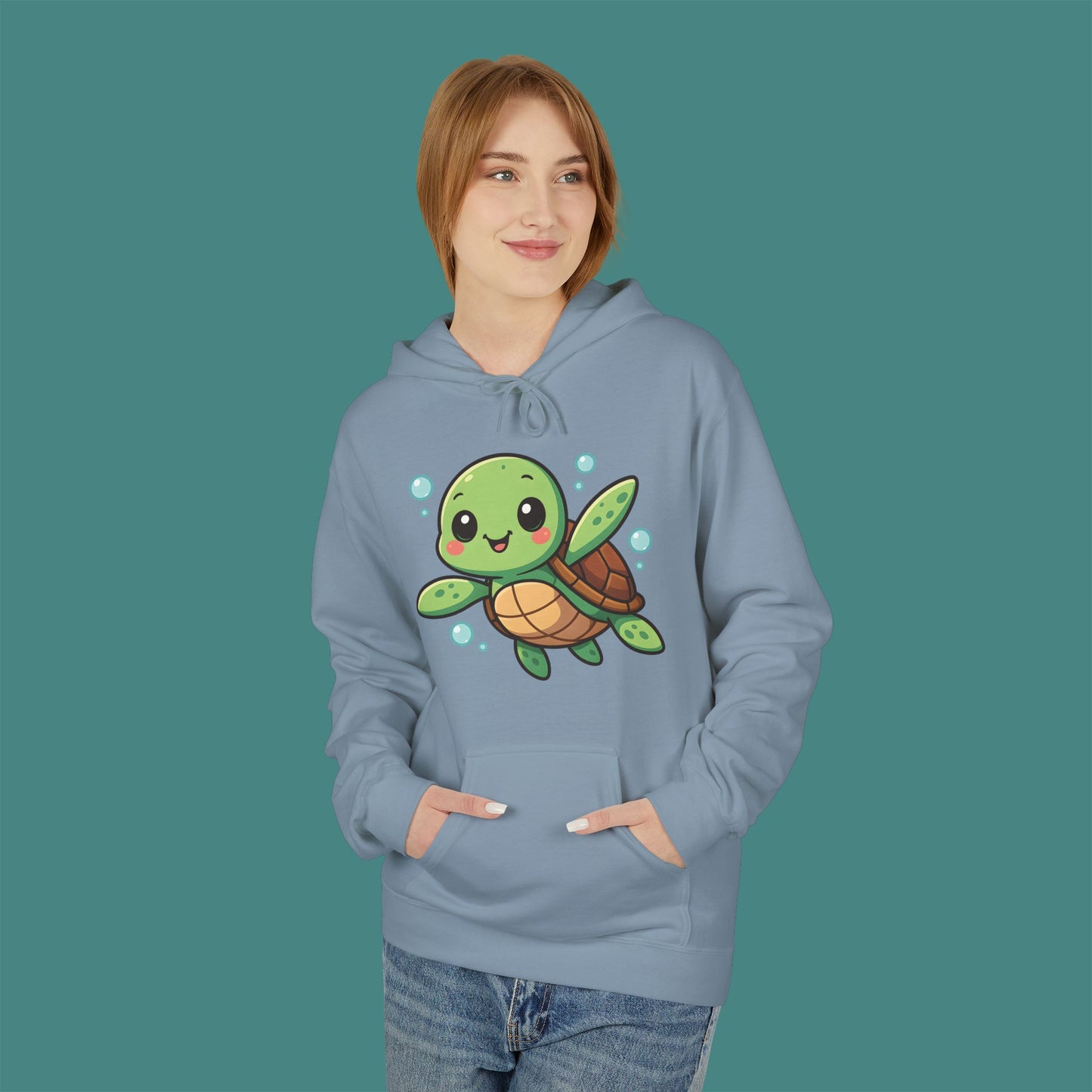 Cartoon Cute Turtle Fleece Unisex Hoodie
