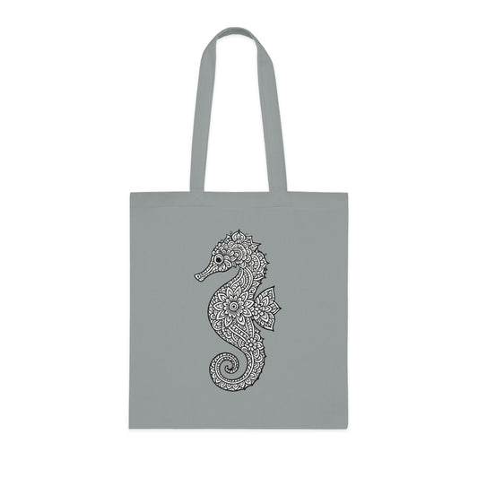 Intricate Mandala Seahorse Tote Bag