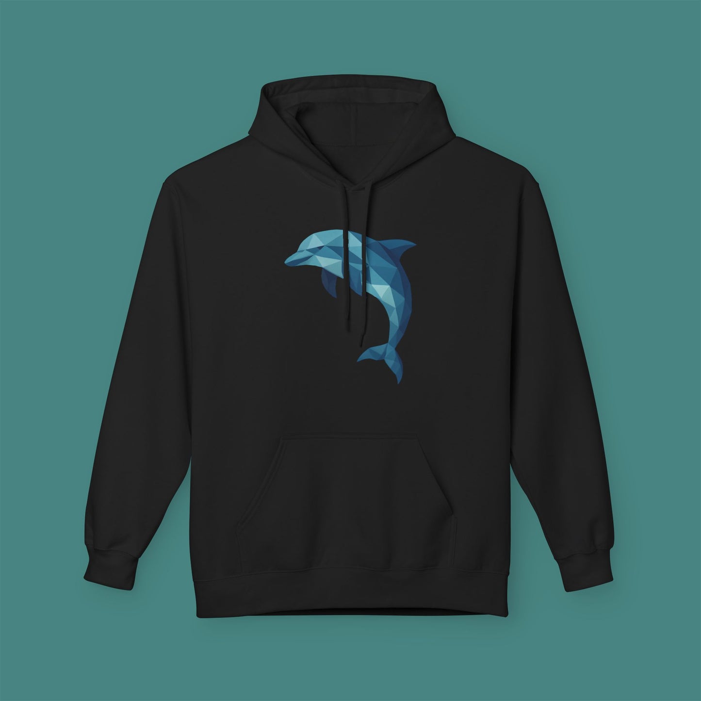 Geometric Polygon Dolphin Fleece Unisex Hoodie