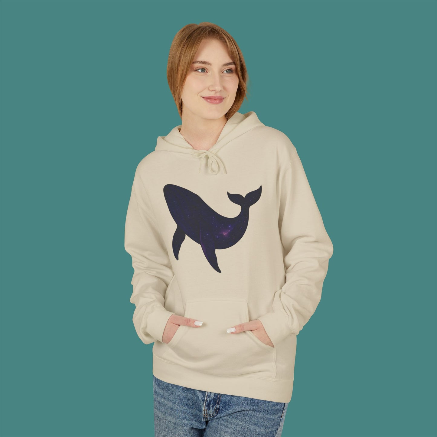 Cosmic Galaxy Whale Fleece Unisex Hoodie