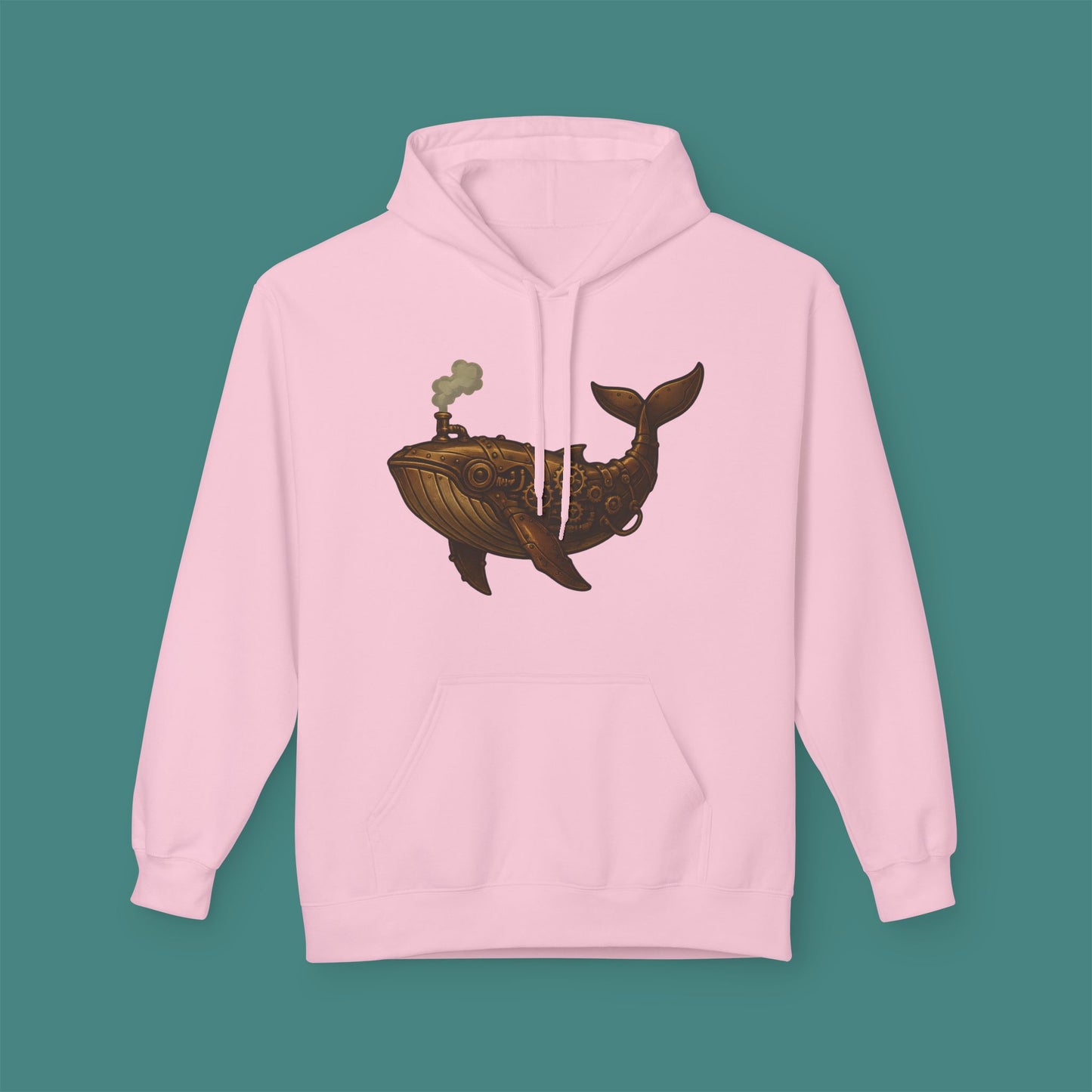Steampunk Mechanical Whale Fleece Unisex Hoodie