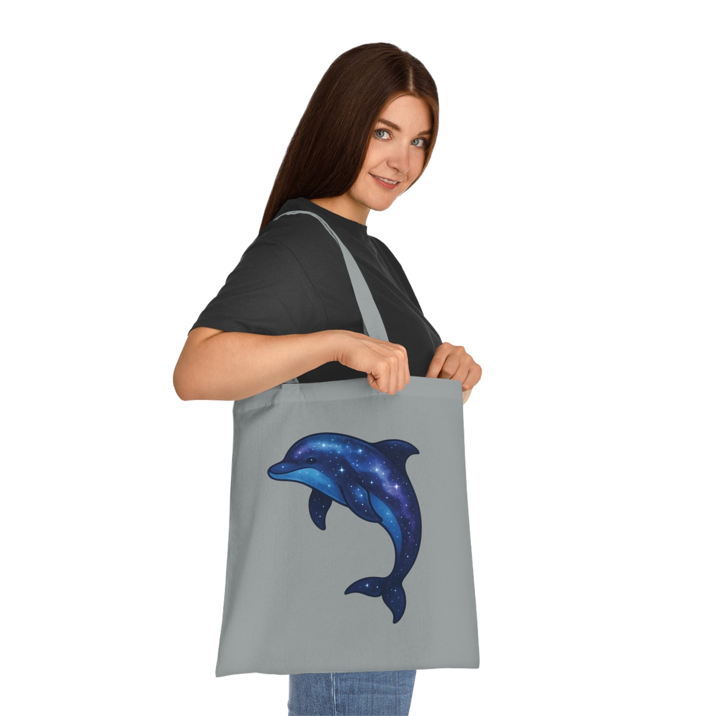 Cosmic Galaxy Dolphin Tote Bag