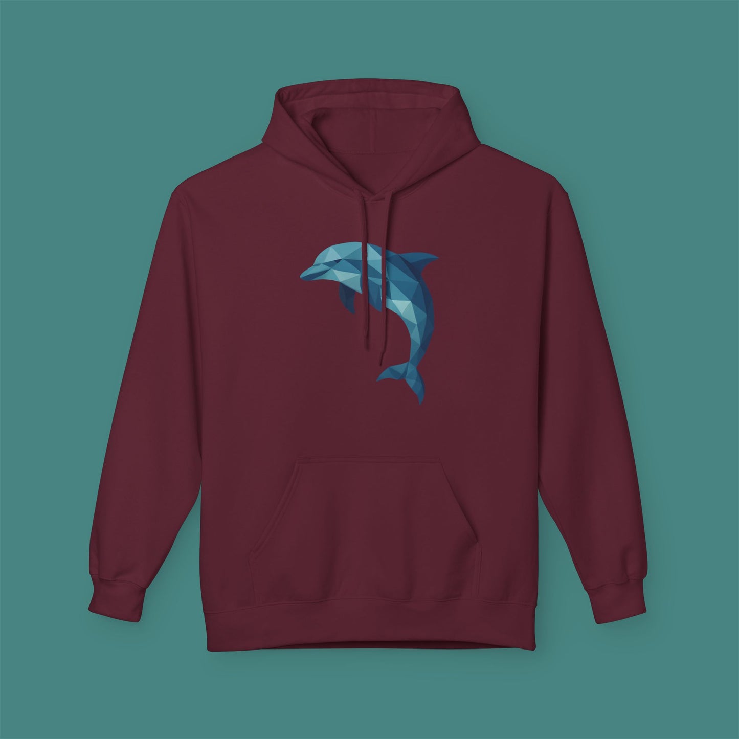 Geometric Polygon Dolphin Fleece Unisex Hoodie