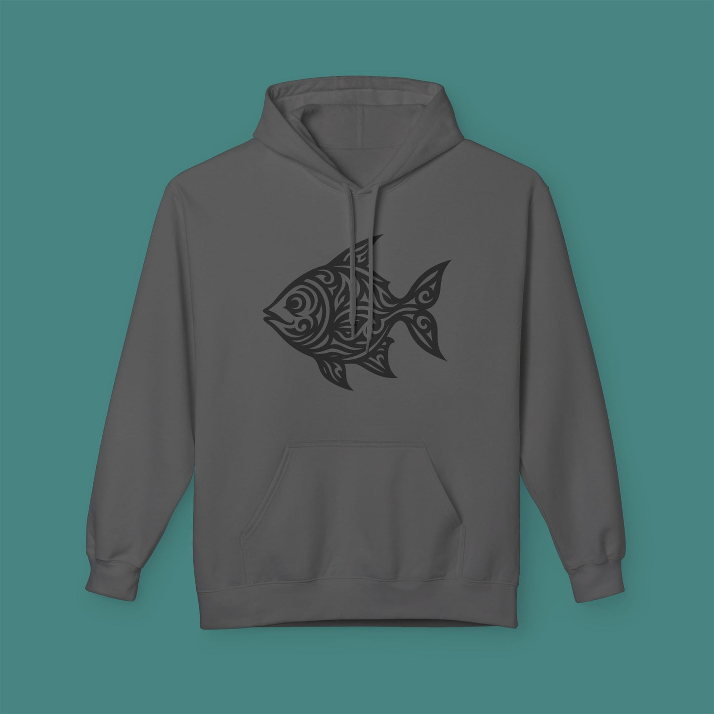 Tribal Tattoo Fish Fleece Unisex Hoodie