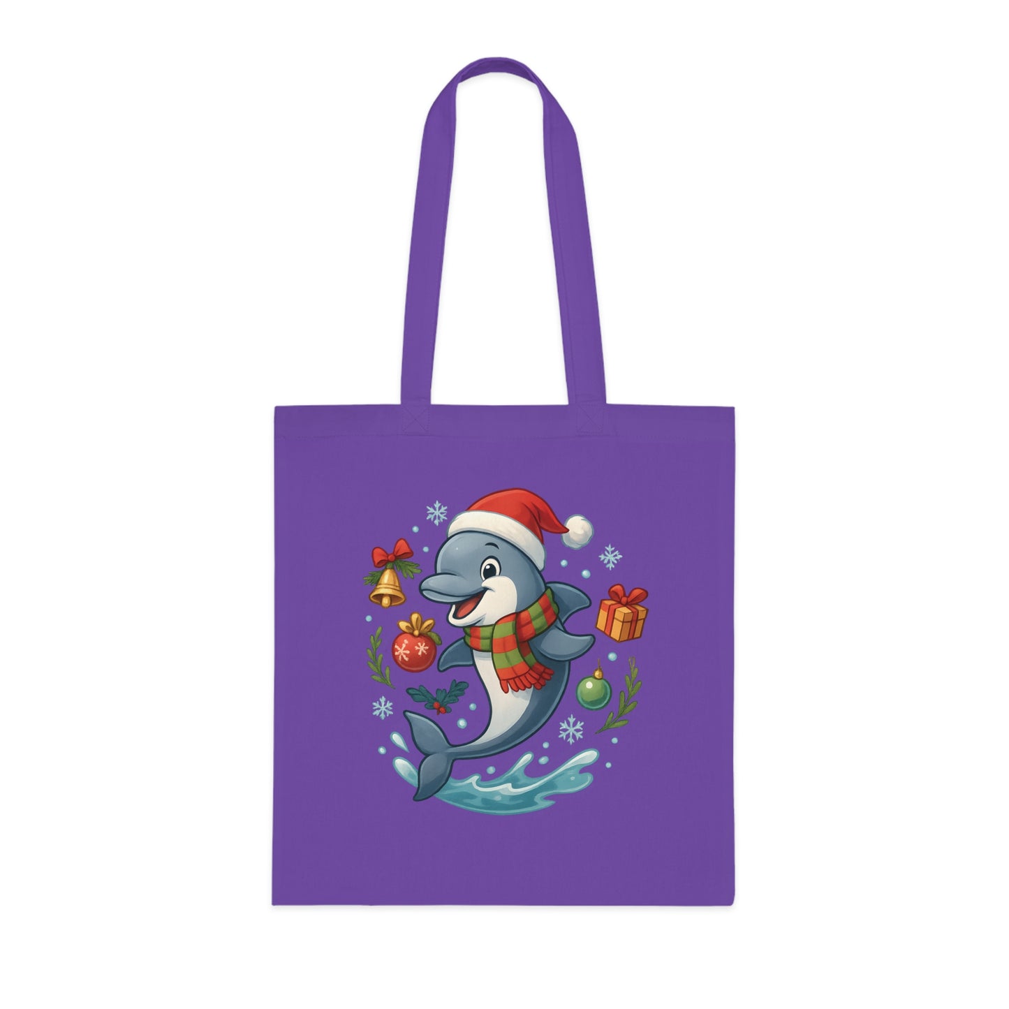 Christmas Dolphin Tote Bag