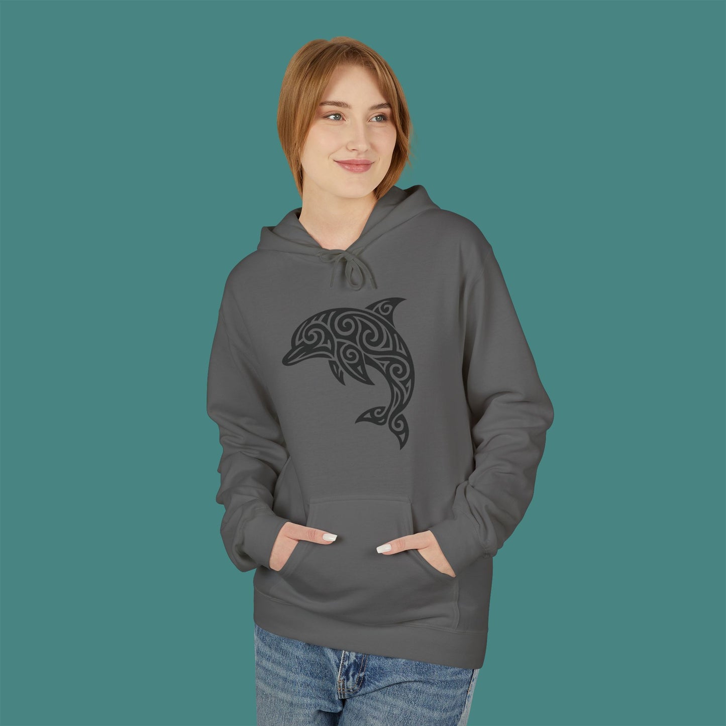 Tribal Tattoo Dolphin Fleece Unisex Hoodie