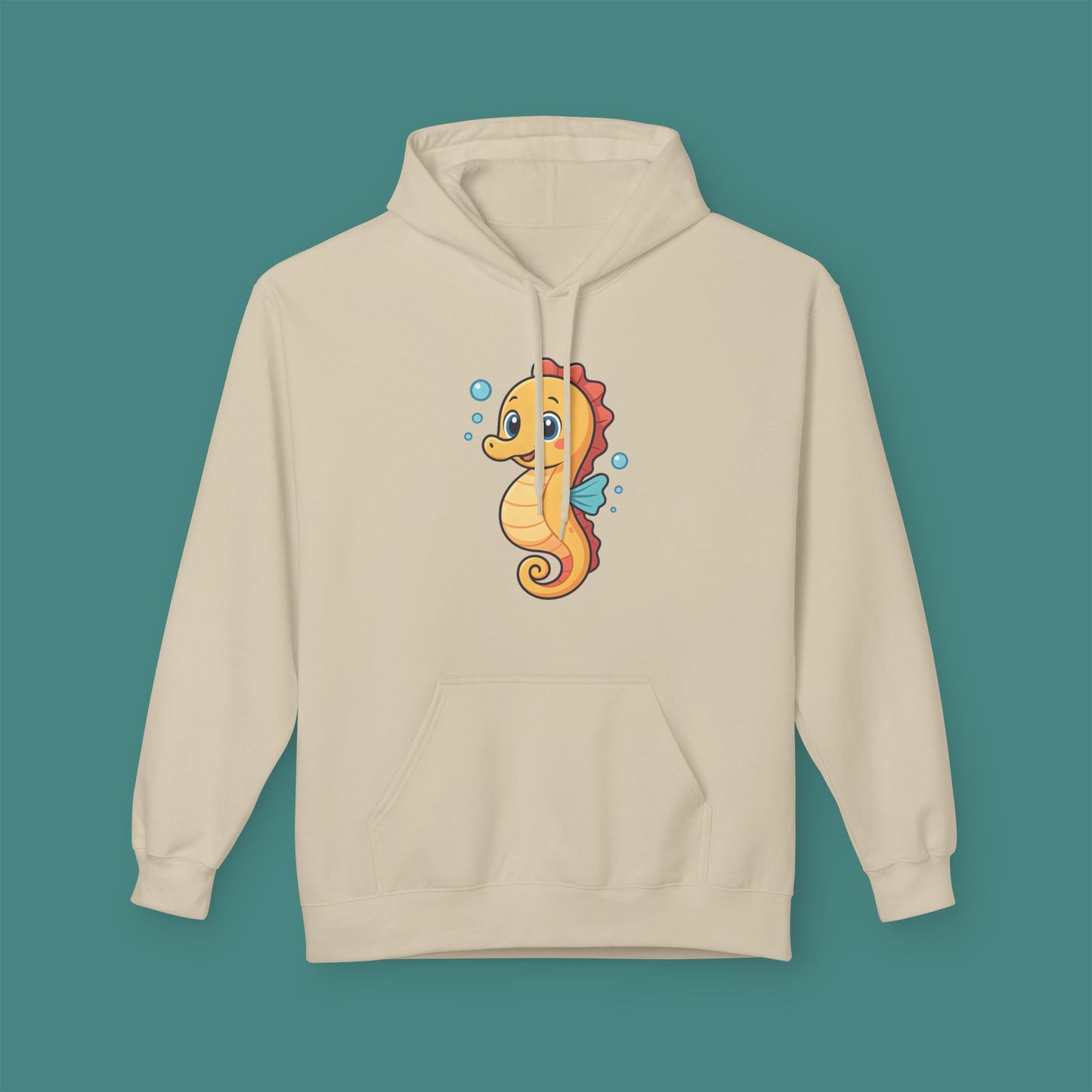Cartoon Cute Seahorse Fleece Unisex Hoodie
