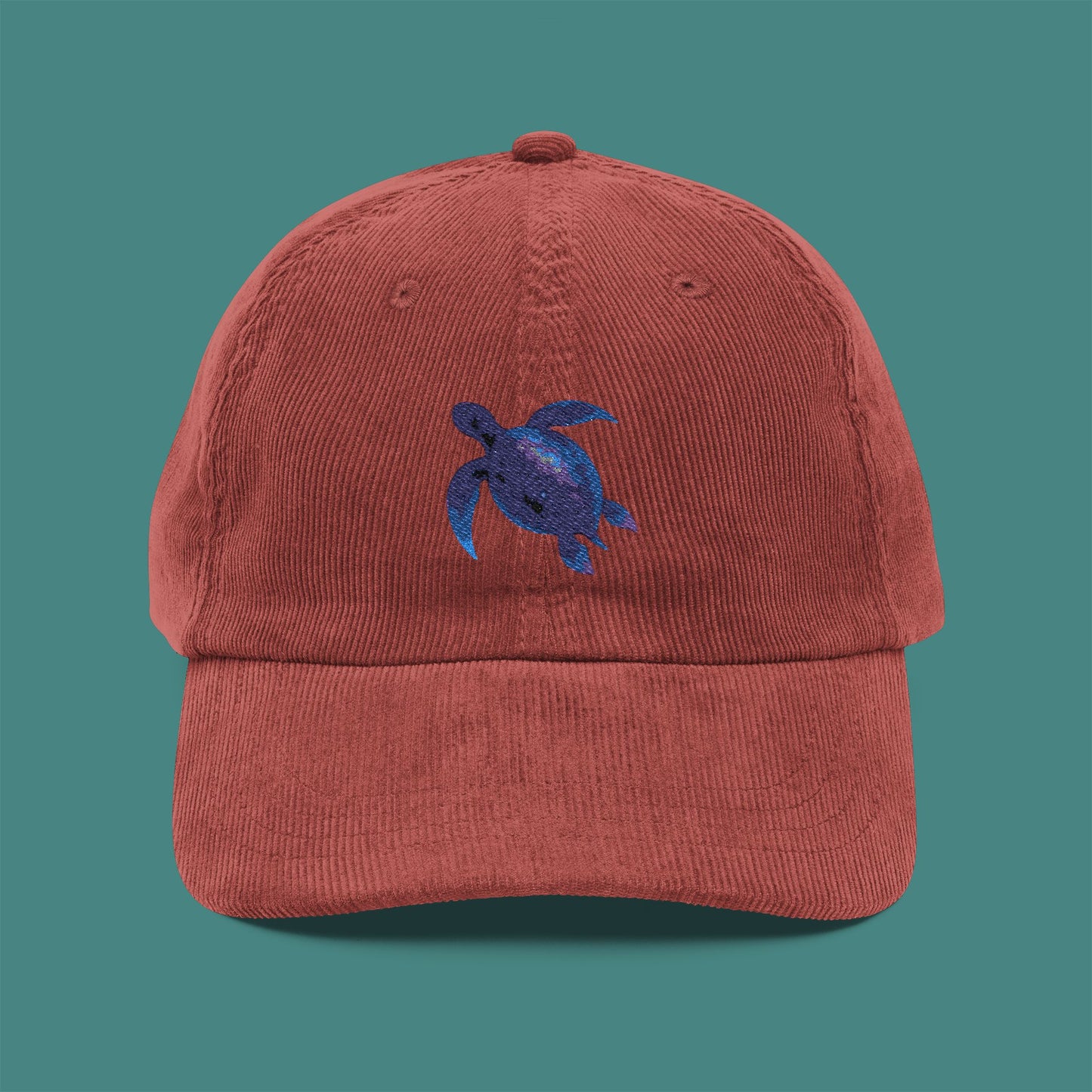 Cosmic Galaxy Turtle Corduroy Embroidered Cap
