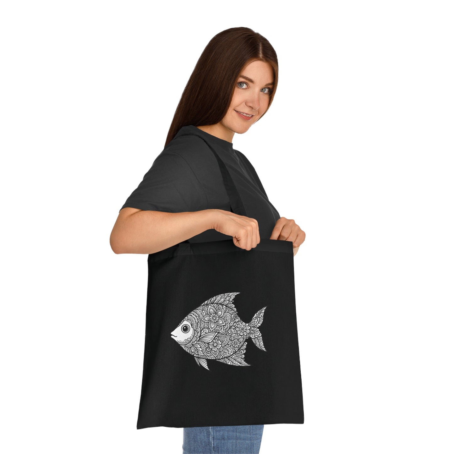 Intricate Mandala Fish Tote Bag
