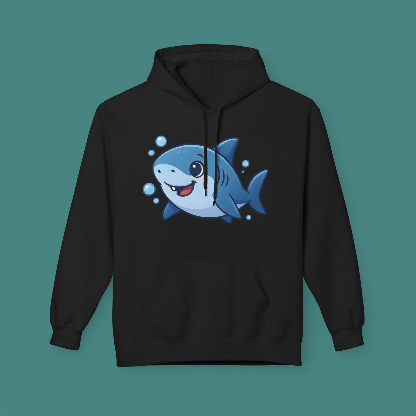 Cartoon Cute Shark Fleece Unisex Hoodie