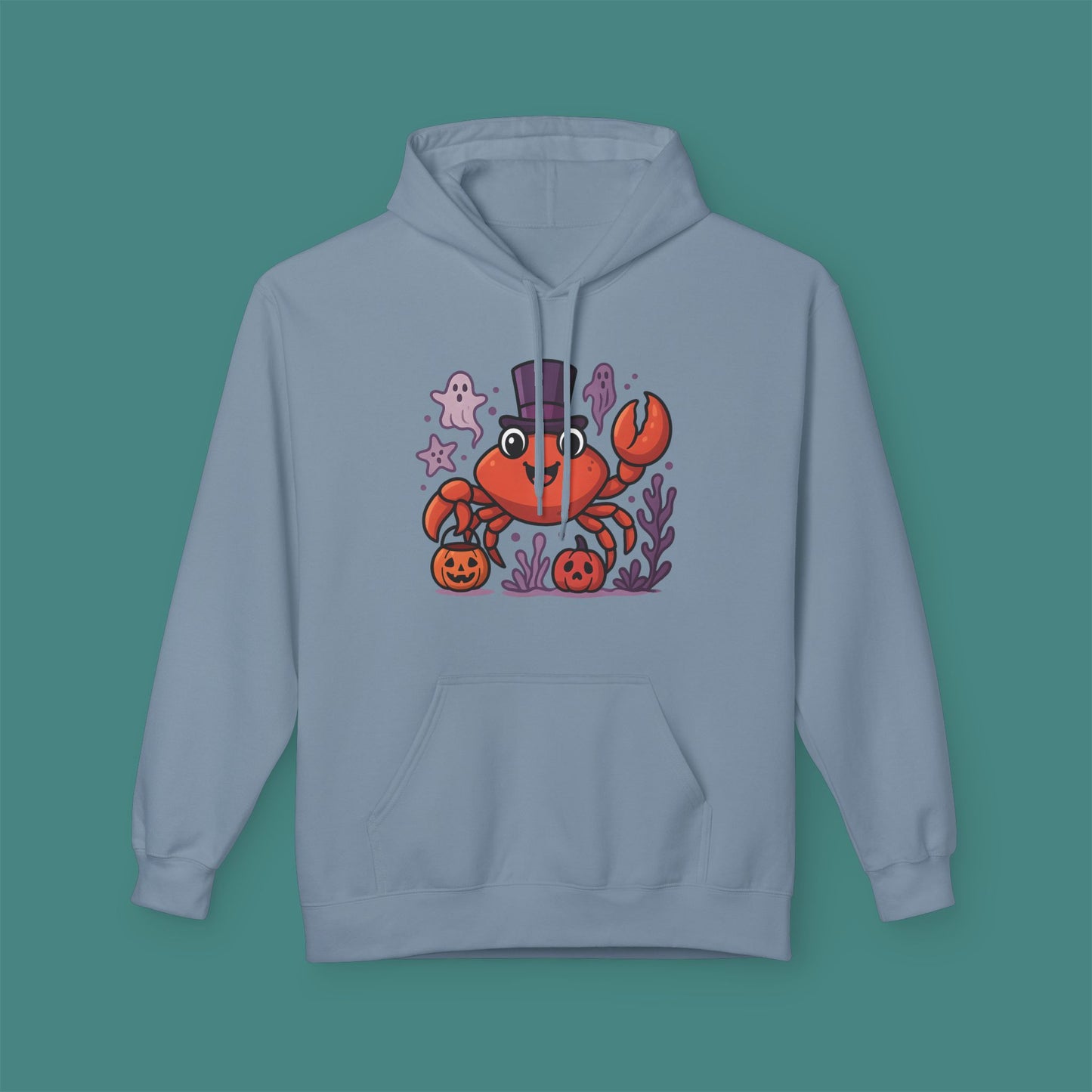 Halloween Crab Fleece Unisex Hoodie