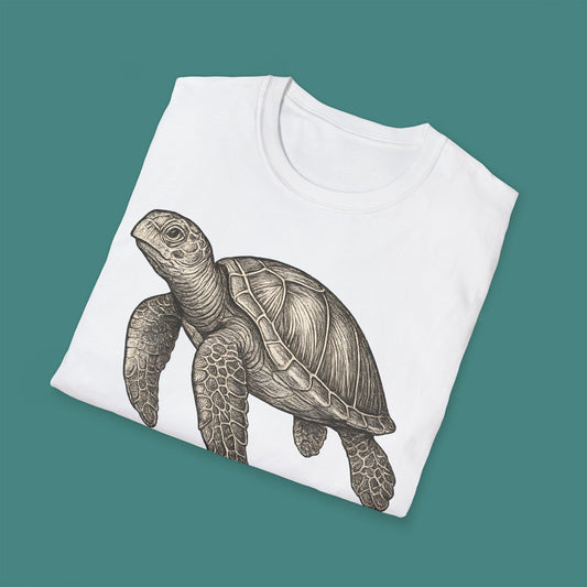 Vintage Etching Turtle Unisex T-Shirt
