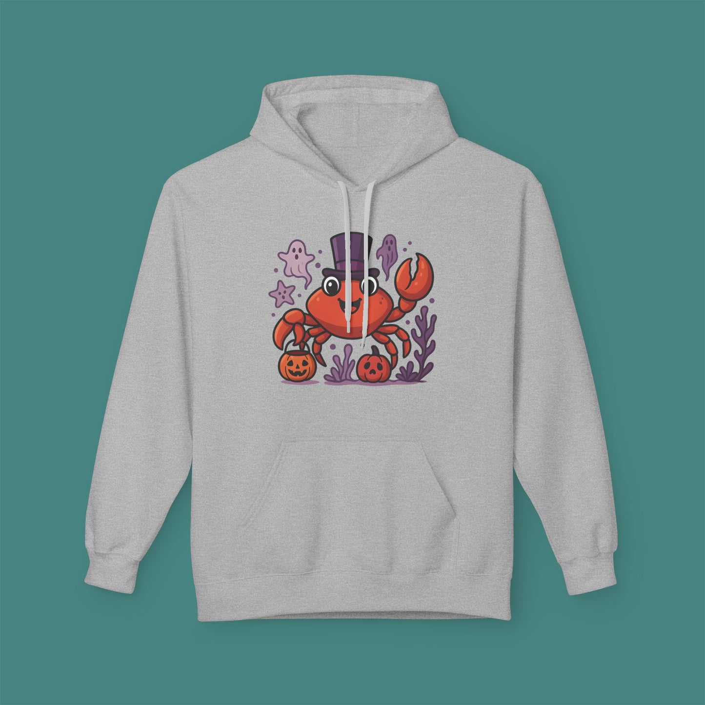Halloween Crab Fleece Unisex Hoodie