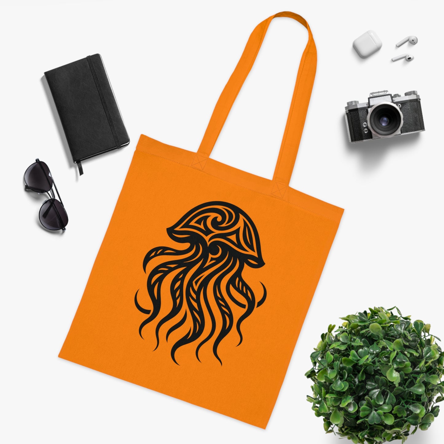 Tribal Tattoo Jellyfish Tote Bag