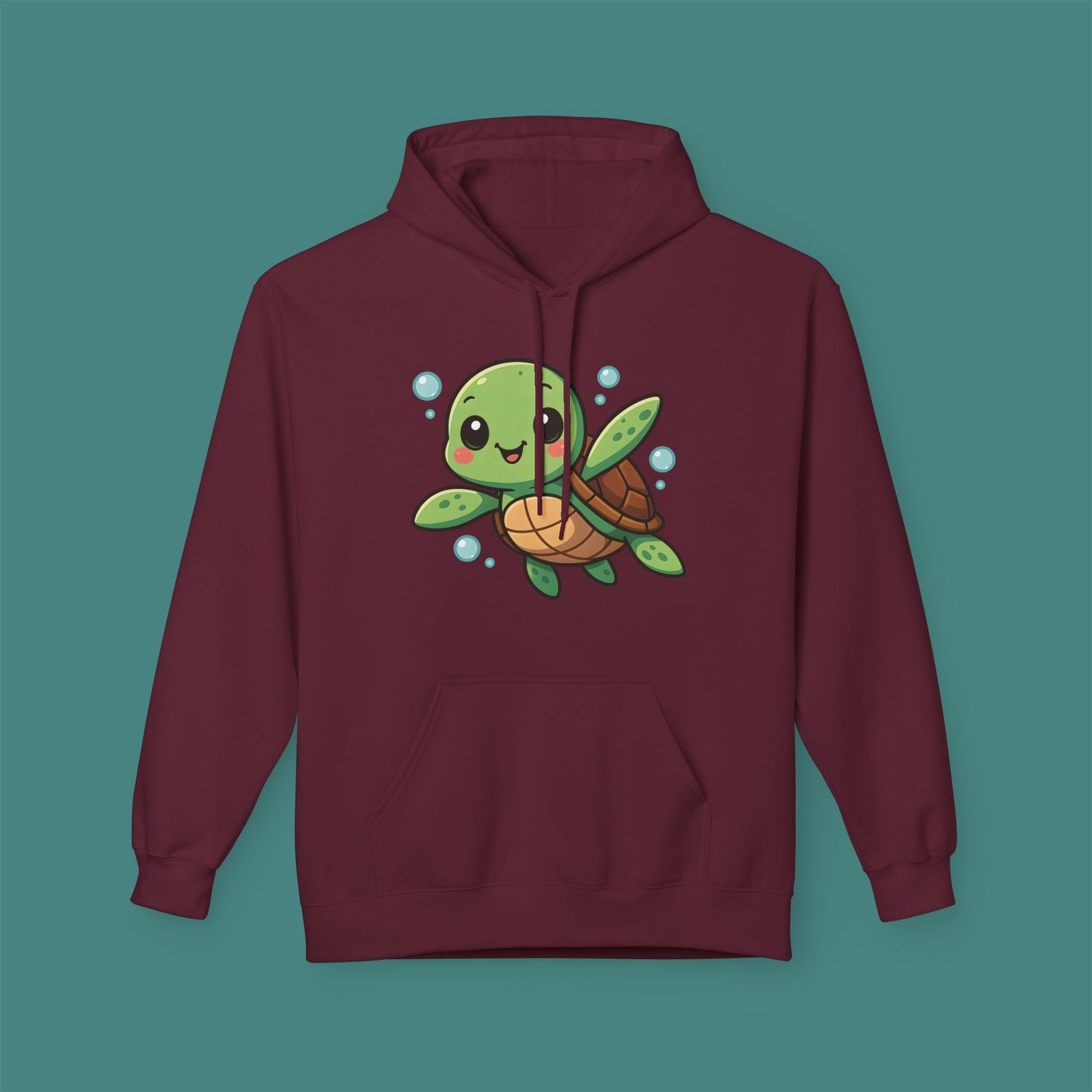 Cartoon Cute Turtle Fleece Unisex Hoodie