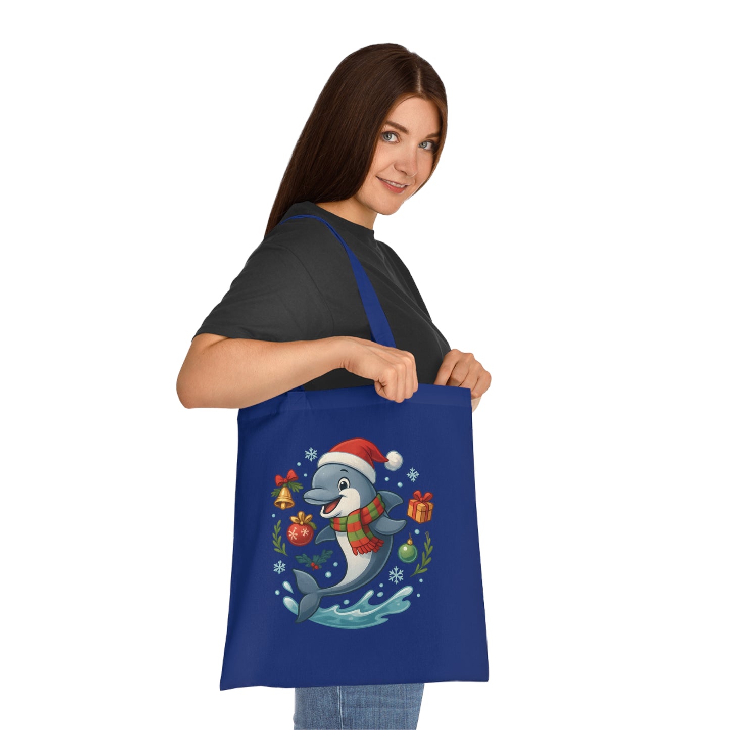 Christmas Dolphin Tote Bag