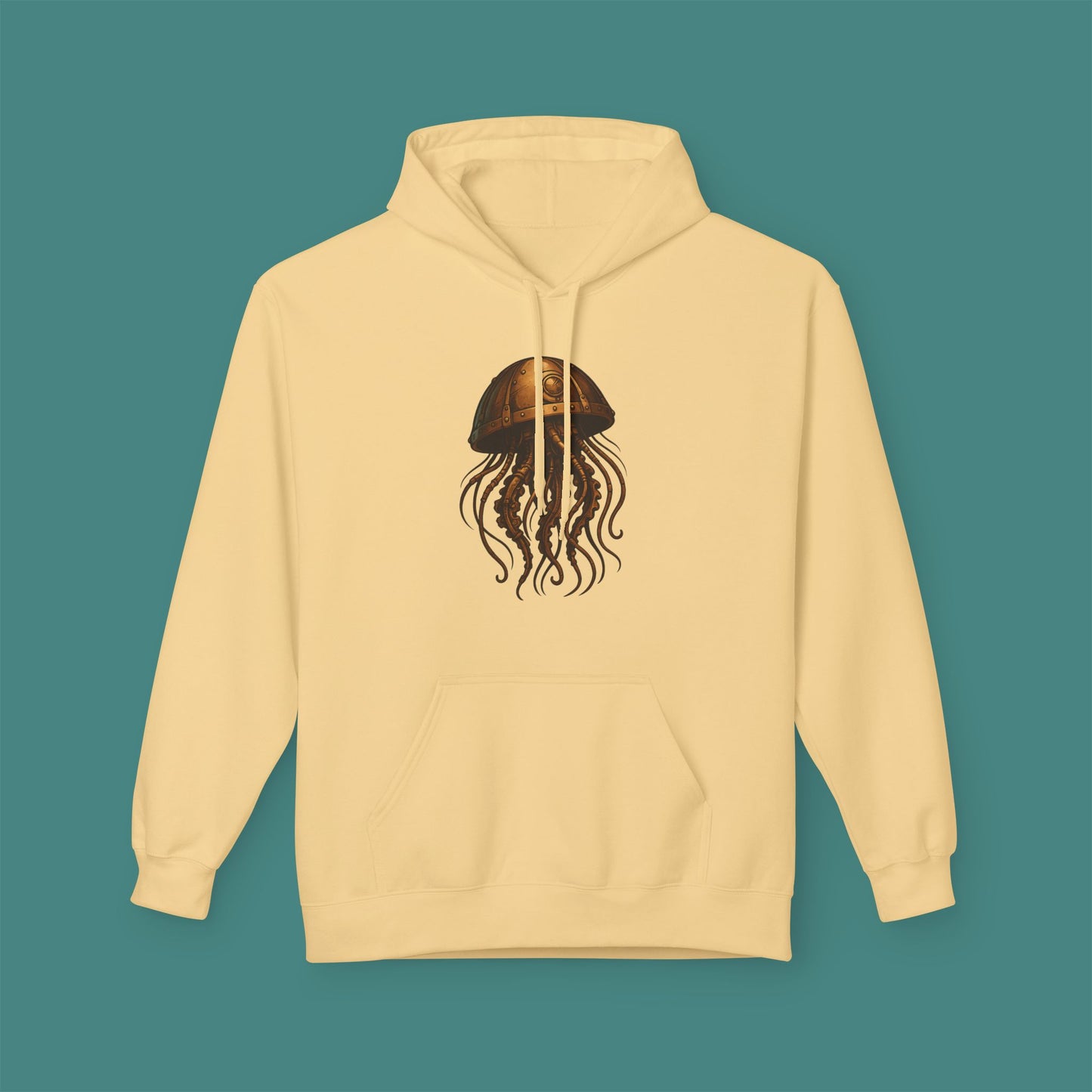 Steampunk Mechanical Jellyfish Fleece Unisex Hoodie