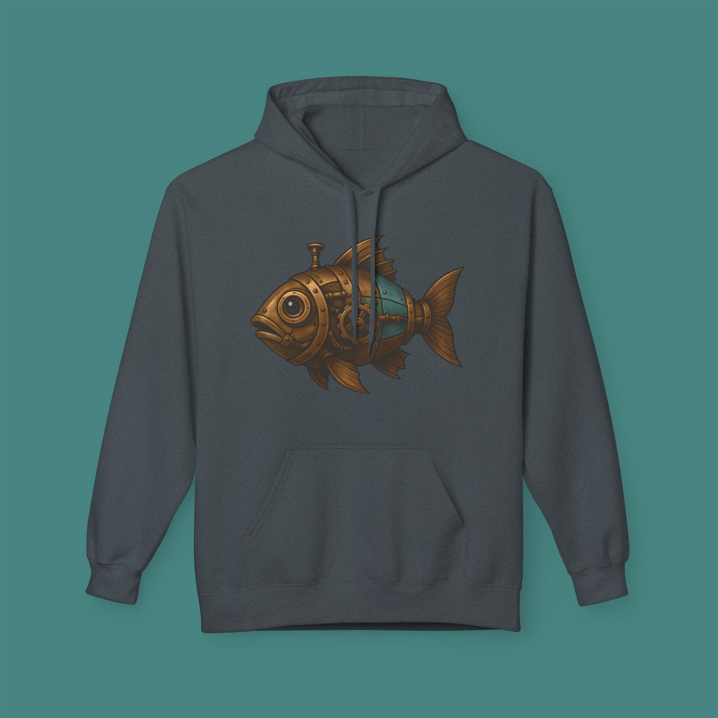 Steampunk Mechanical Fish Fleece Unisex Hoodie