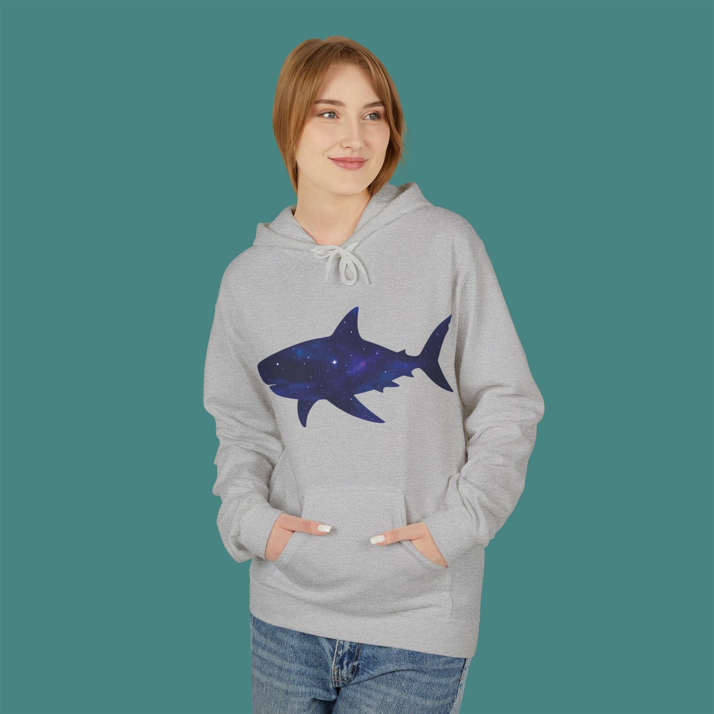 Cosmic Galaxy Shark Fleece Unisex Hoodie