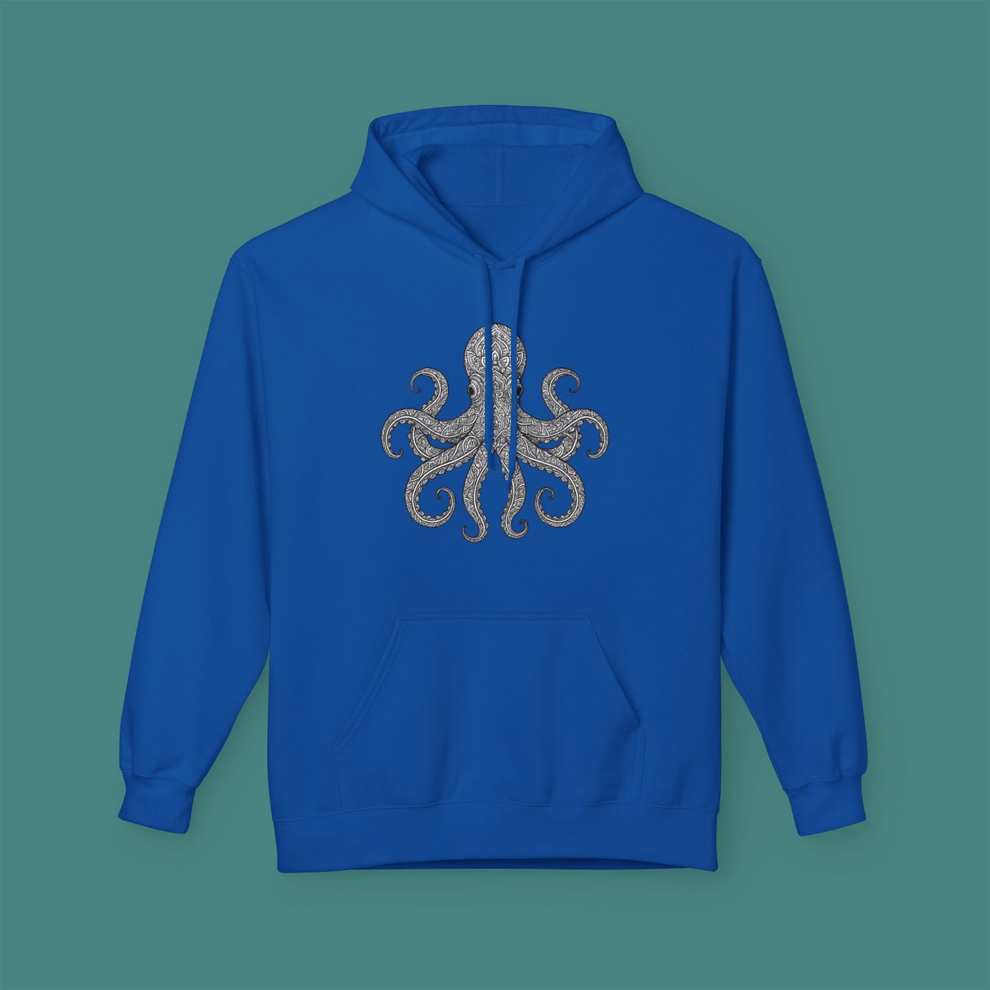 Intricate Mandala Octopus Fleece Unisex Hoodie