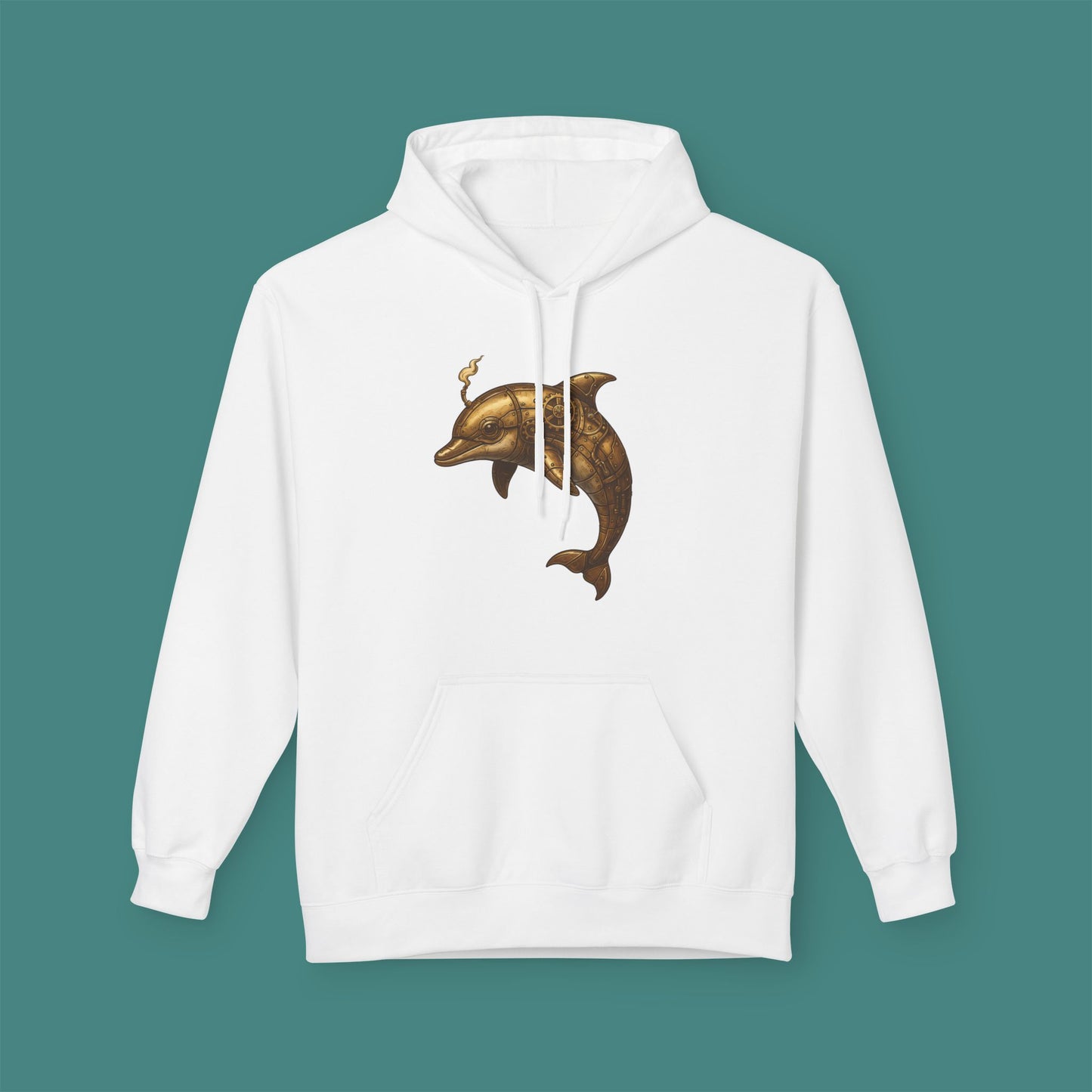 Steampunk Mechanical Dolphin Fleece Unisex Hoodie