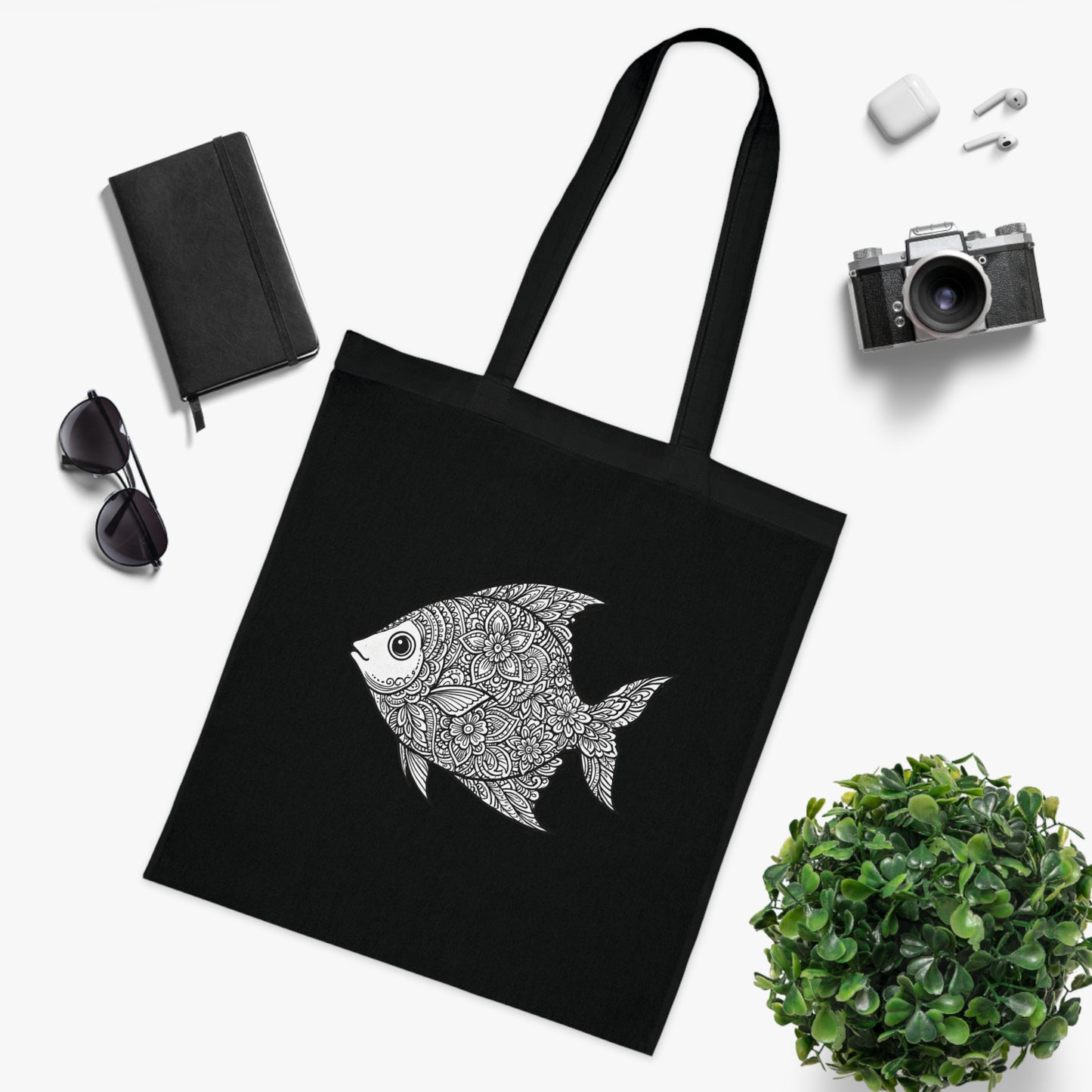 Intricate Mandala Fish Tote Bag