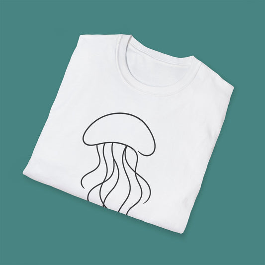 Minimalist Line Art Jellyfish Unisex T-Shirt
