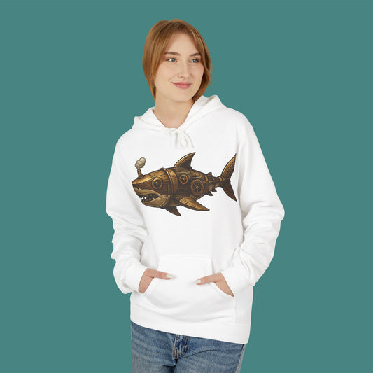 Steampunk Mechanical Shark Fleece Unisex Hoodie