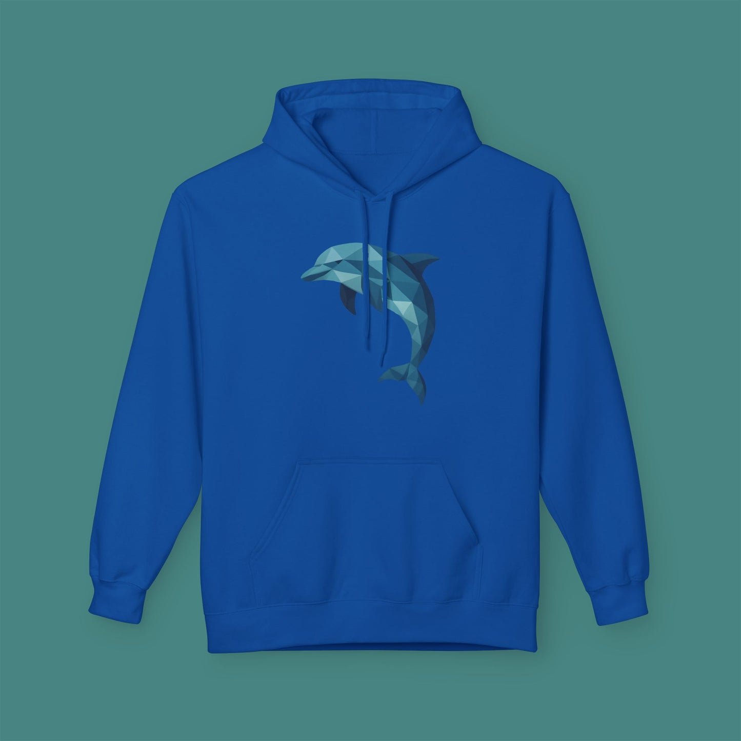 Geometric Polygon Dolphin Fleece Unisex Hoodie
