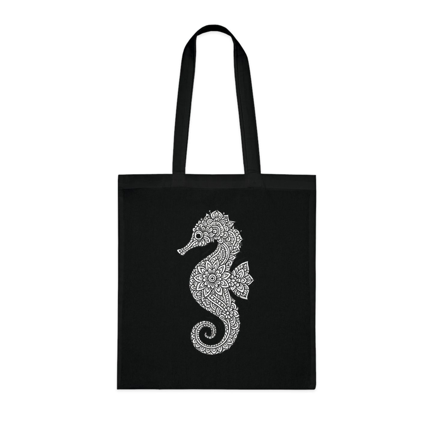 Intricate Mandala Seahorse Tote Bag