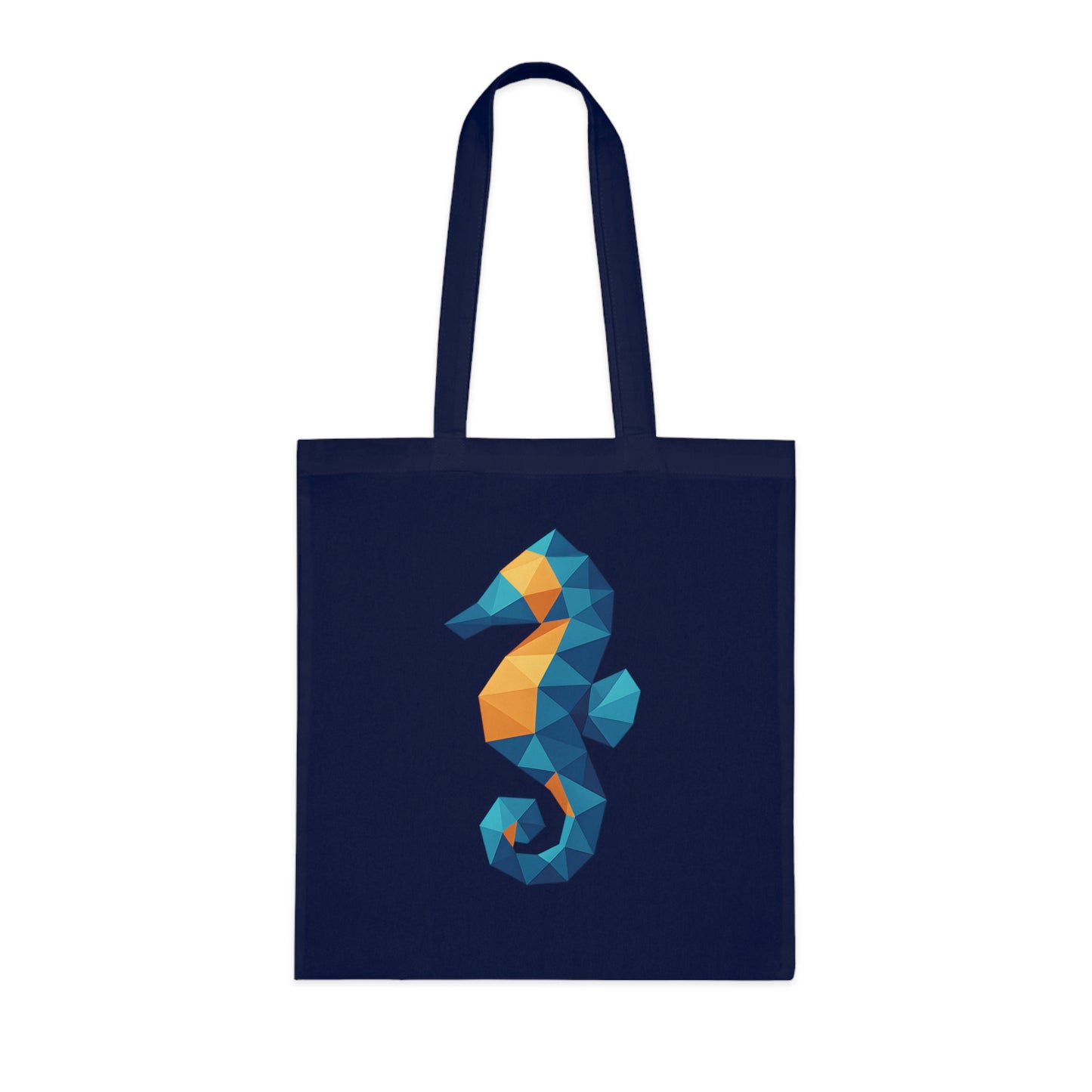 Geometric Polygon Seahorse Tote Bag