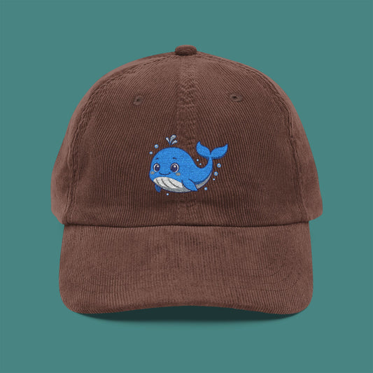 Cartoon Cute Whale Corduroy Embroidered Cap