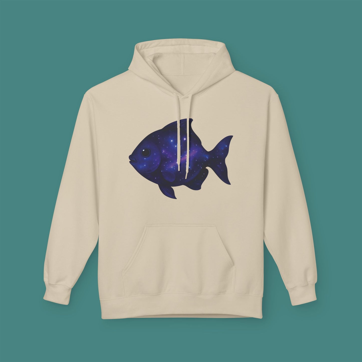 Cosmic Galaxy Fish Fleece Unisex Hoodie