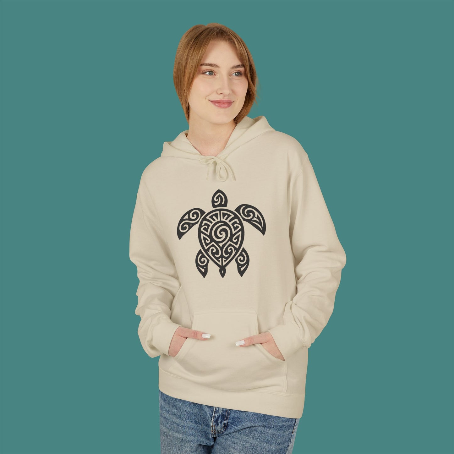 Tribal Tattoo Turtle Fleece Unisex Hoodie