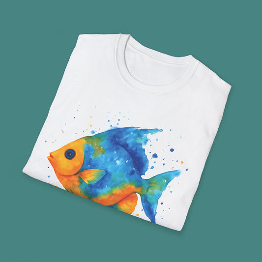 Watercolor Splash Fish Unisex T-Shirt