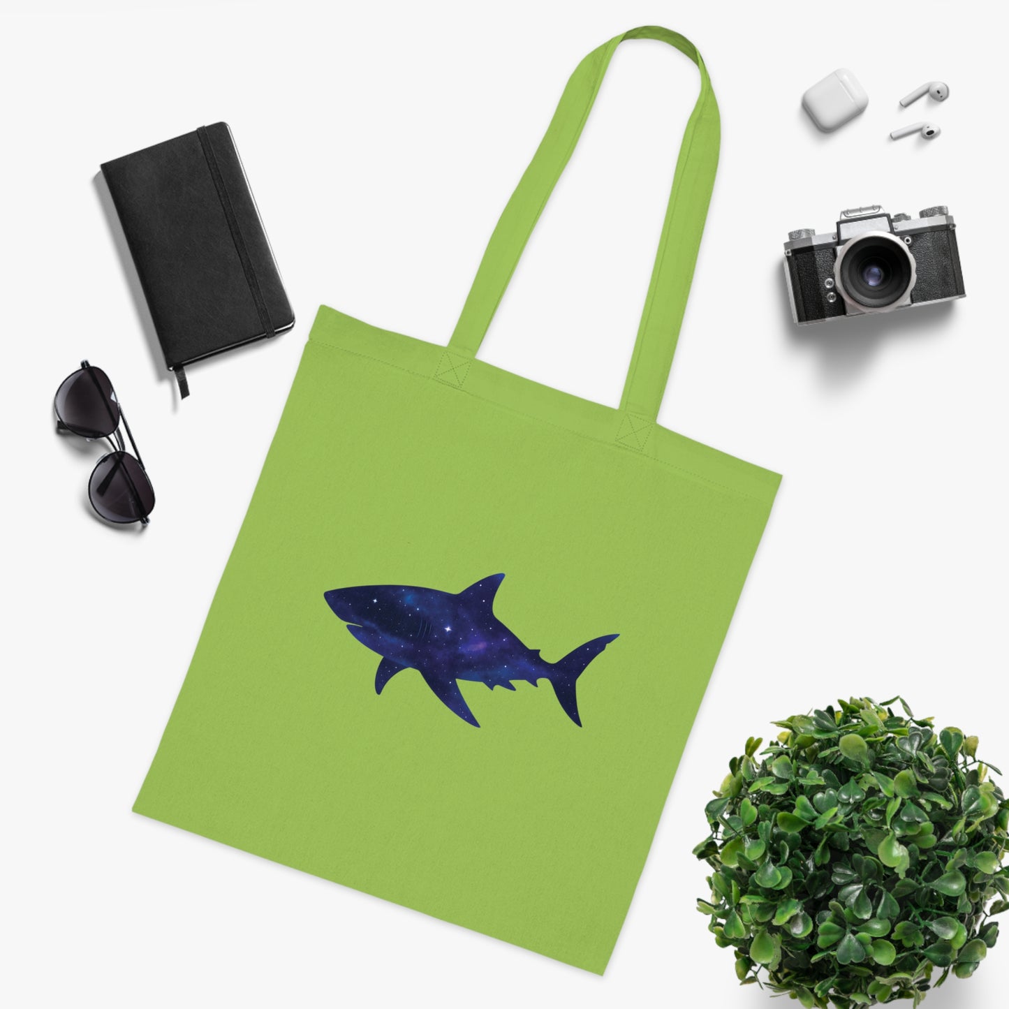 Cosmic Galaxy Shark Tote Bag
