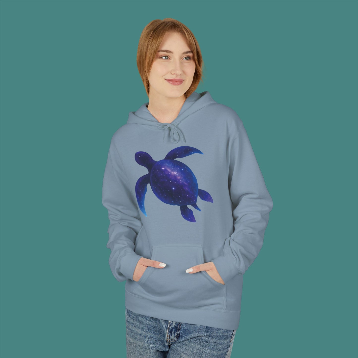 Cosmic Galaxy Turtle Fleece Unisex Hoodie